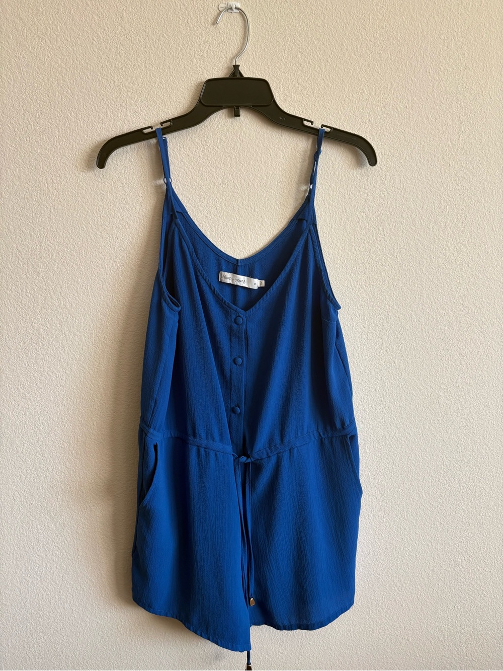 bishop + young Royal Blue Sleeveless Button-Front Romper